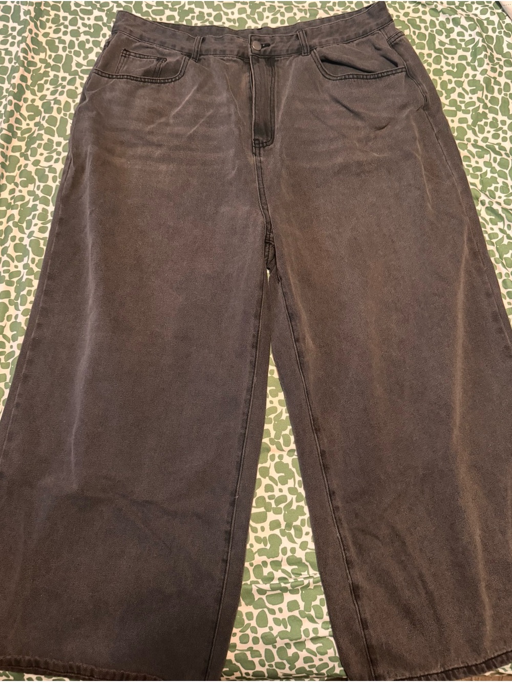 Cider Women's Wide-Leg Flare Jeans in Washed Black